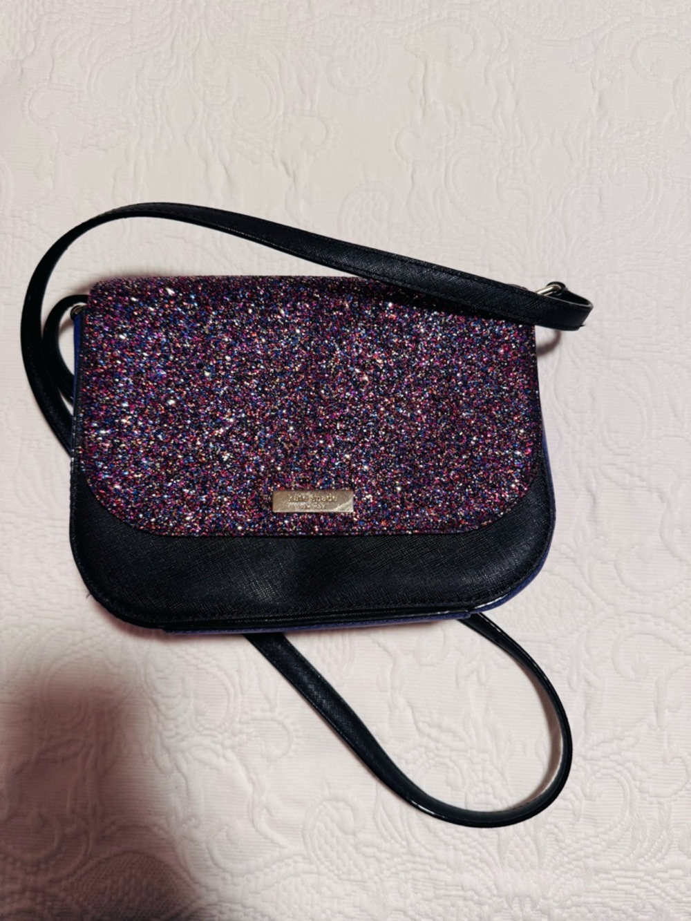 Kate Spade Glitter Crossbody Bag - Black with Multicolor Sparkle